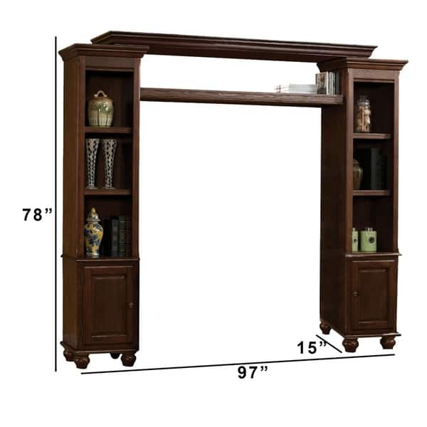 Shop Poplar Wood Entertainment Center With Side Door Cabinets