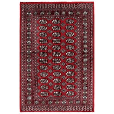 Handmade One-of-a-Kind Bokhara Wool Rug (Pakistan) - 4'1 x 6'