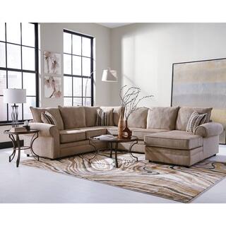 Coaster Sectional Sofas Online At Our Best Fairhaven Transitional Cream Herringbone Sectional
