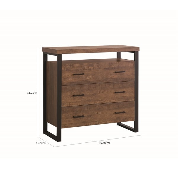 Shop Rustic Amber 3 Drawer Accent Cabinet 35 50 X 15 50 X