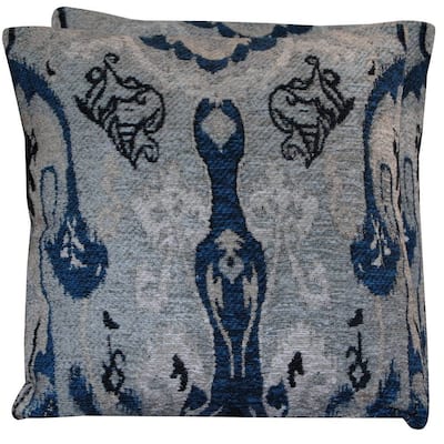 Handmade 20" Chenille Ikat Throw Pillow, Set of 2