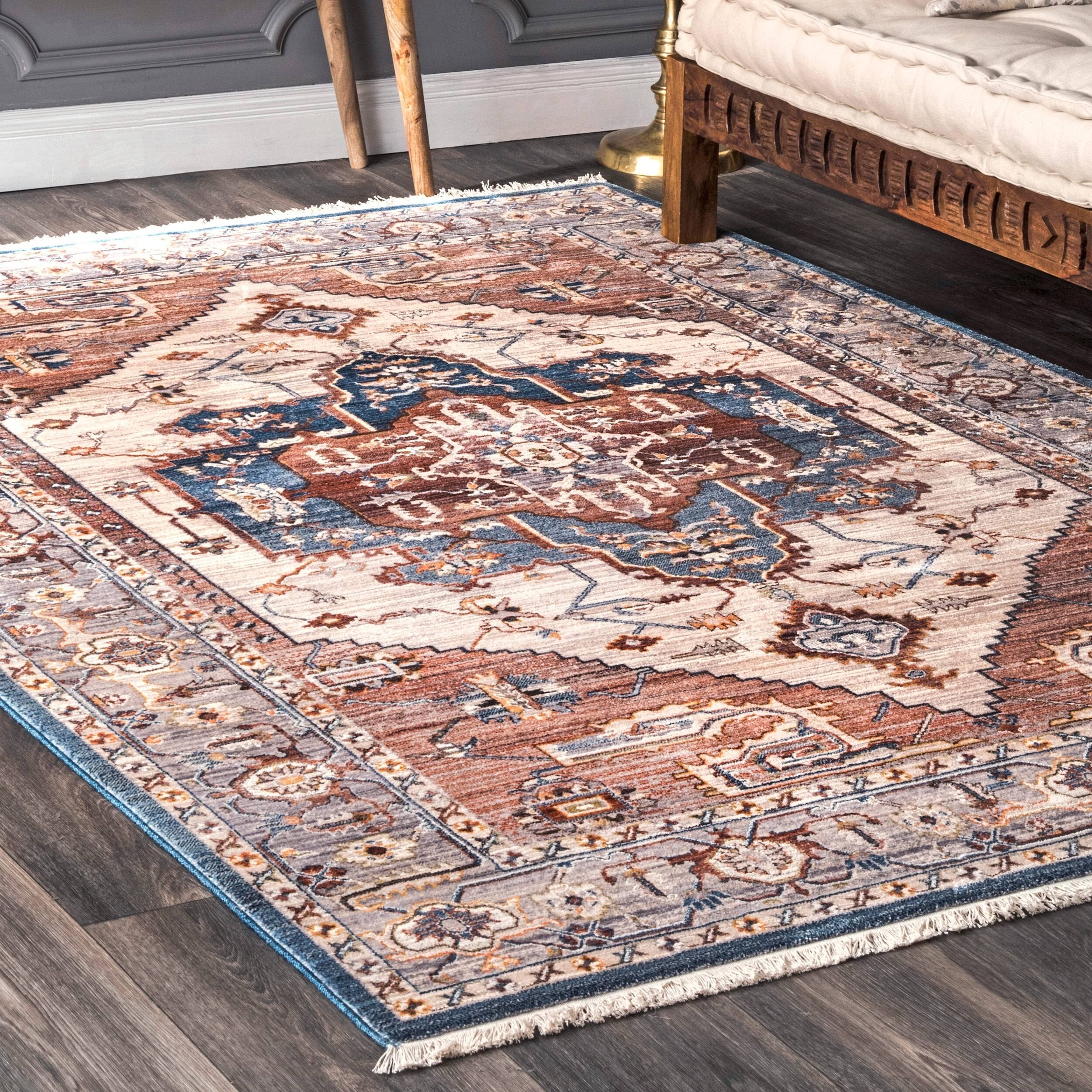 Shop Nuloom Brown Vintage Classical Luxuriant Fringe Medallion