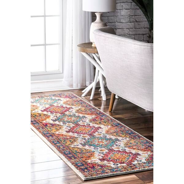 Nuloom Ivory Bohemian Traditional Bosphorus Artsy Faded Border Area Rug ...