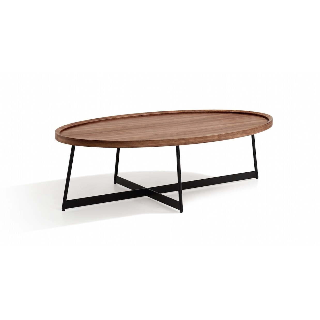 Shop Uptown Brown Wood And Metal Oval Coffee Table Overstock 22283496