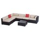 Outsunny 7 Piece Wicker Sofa Set Outdoor Patio Conversation Furniture Sectional Cushioned - Thumbnail 2