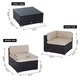 Outsunny 7 Piece Wicker Sofa Set Outdoor Patio Conversation Furniture Sectional Cushioned - Thumbnail 8