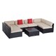 Outsunny 7 Piece Wicker Sofa Set Outdoor Patio Conversation Furniture Sectional Cushioned - Thumbnail 0