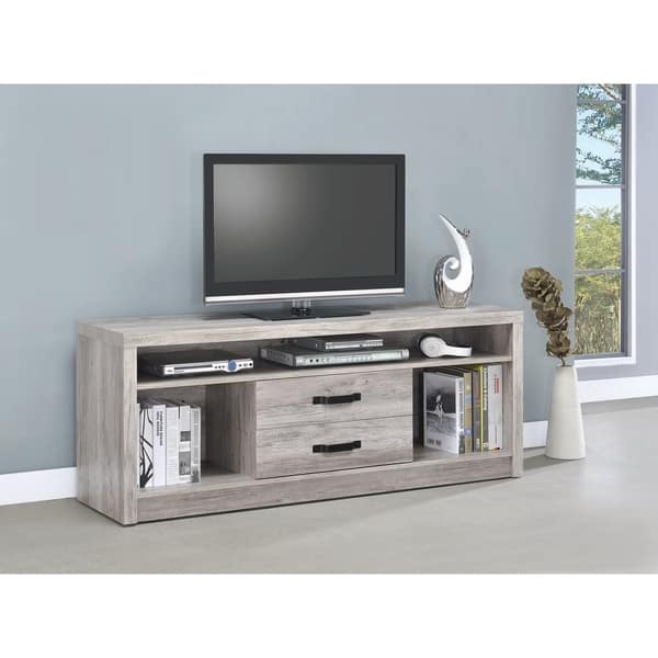 Overstock Tv Consoles
 - Modern Grey Driftwood Tv Console 59 X 15 50 X 23 50 Overstock 22285734