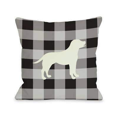 Gingham Silhouette Lab - Charcoal Pillow by OBC