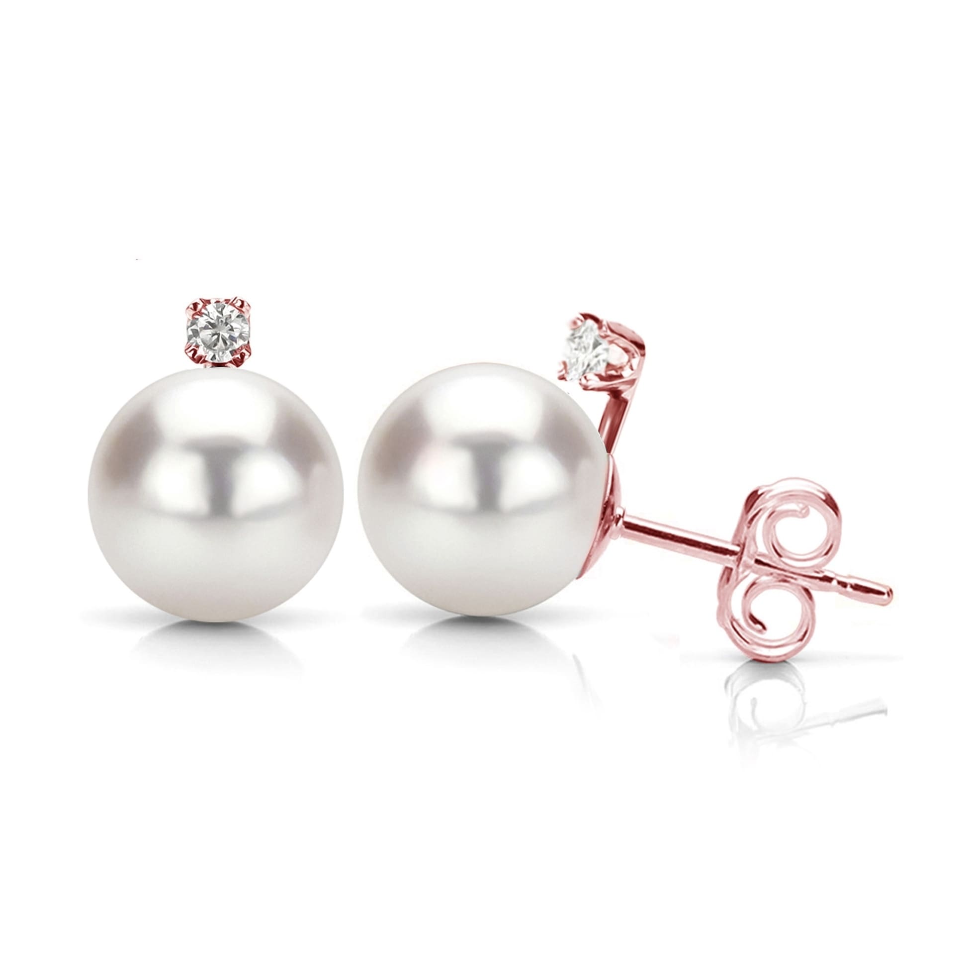 gold pearl diamond earrings