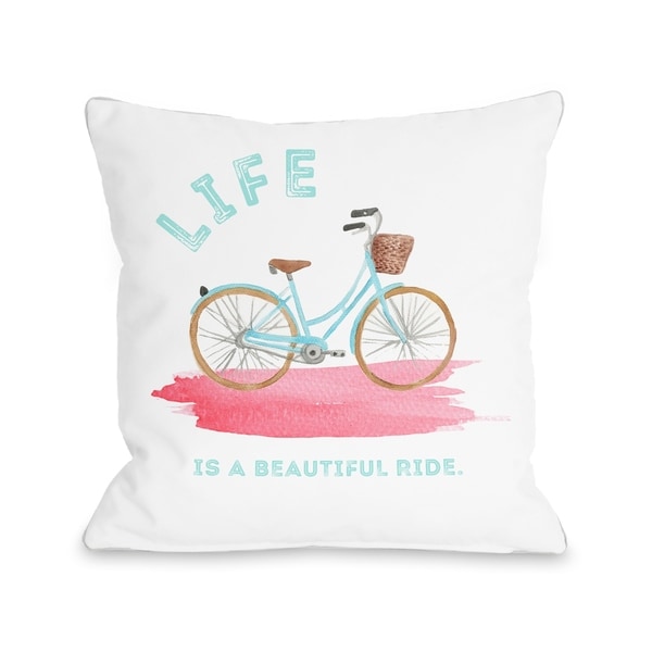 Life Is A Beautiful Ride - Multi Pillow by Cheryl Overton