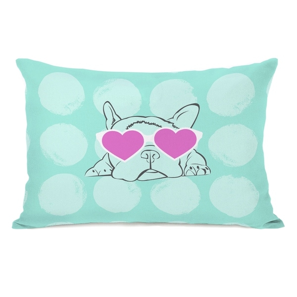 Puppy Love - Aqua Multi 14x20 Pillow by OBC