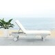 Safavieh Outdoor Living Newport Ash Grey/ White Cart-Wheel Adjustable Chaise Lounge Chair - 27.6" x 78.7" x 14.2" - Thumbnail 12