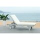 Safavieh Outdoor Living Newport Ash Grey/ White Cart-Wheel Adjustable Chaise Lounge Chair - 27.6" x 78.7" x 14.2" - Thumbnail 3