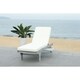 Safavieh Outdoor Living Newport Ash Grey/ White Cart-Wheel Adjustable Chaise Lounge Chair - 27.6" x 78.7" x 14.2" - Thumbnail 11