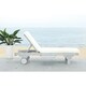 Safavieh Outdoor Living Newport Ash Grey/ White Cart-Wheel Adjustable Chaise Lounge Chair - 27.6" x 78.7" x 14.2" - Thumbnail 2