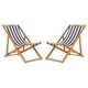 Safavieh Outdoor Living Loren Foldable Sling Chair - Navy / White (Set of 2) - Thumbnail 0
