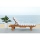 Safavieh Outdoor Living Newport Grey/ White Stripe  Cart-Wheel Adjustable Chaise Lounge Chair - 27.6" x 78.7" x 14.2" - Thumbnail 4