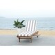Safavieh Outdoor Living Newport Grey/ White Stripe  Cart-Wheel Adjustable Chaise Lounge Chair - 27.6" x 78.7" x 14.2" - Thumbnail 2