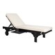 Safavieh Outdoor Living Newport Black/ White Cart-Wheel Adjustable Chaise Lounge Chair - 27.6" x 78.7" x 14.2" - Thumbnail 2