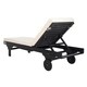 Safavieh Outdoor Living Newport Black/ White Cart-Wheel Adjustable Chaise Lounge Chair - 27.6" x 78.7" x 14.2" - Thumbnail 4
