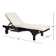 Safavieh Outdoor Living Newport Black/ White Cart-Wheel Adjustable Chaise Lounge Chair - 27.6" x 78.7" x 14.2" - Thumbnail 8