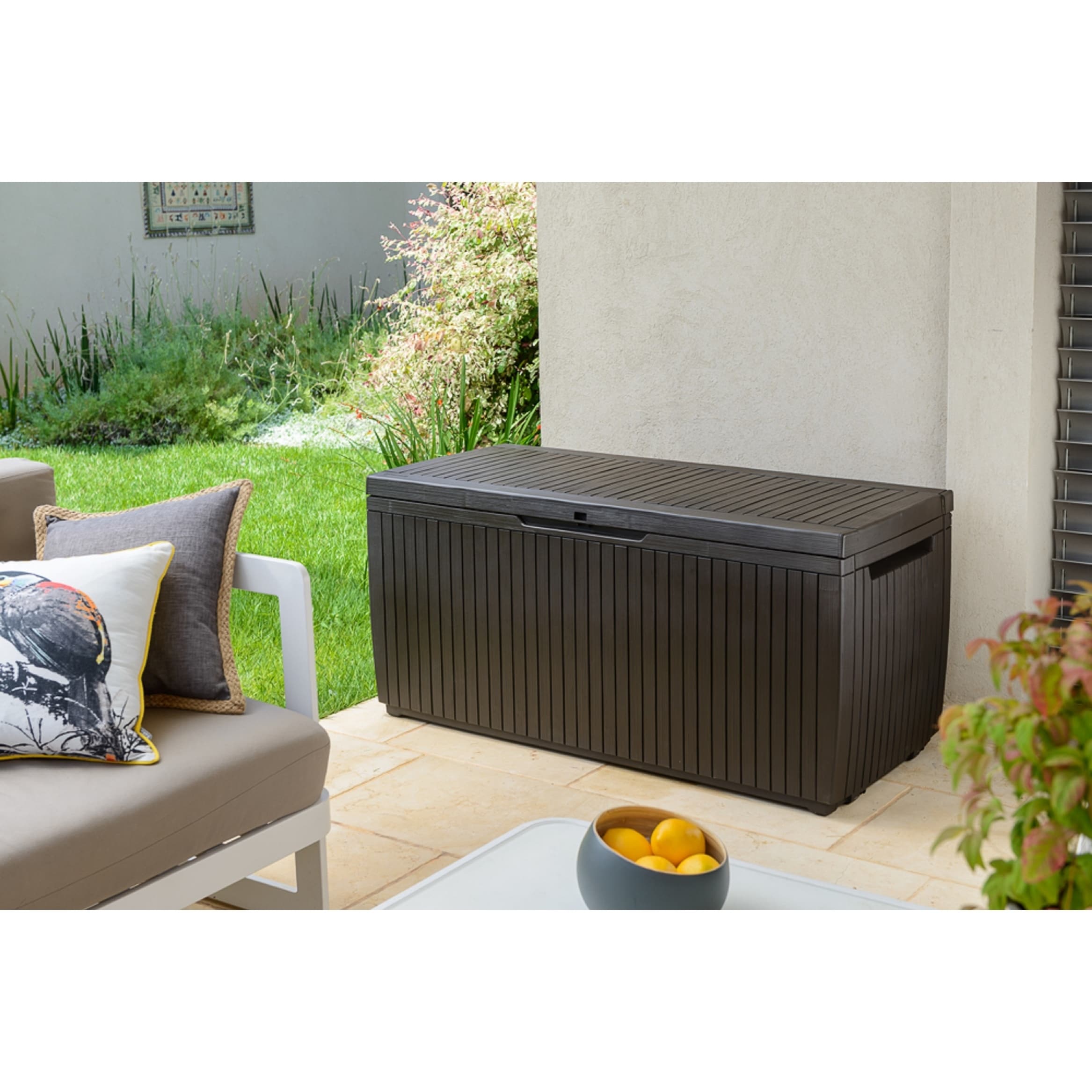 5 см v340 л. Садовый ящик keter city box. Сундук keter glenwood 128х61х65 см. Сундук садовый, сундук city storage box, пластик, 44х57. Сундук keter sherwood storage box 270l антрацит 230415.