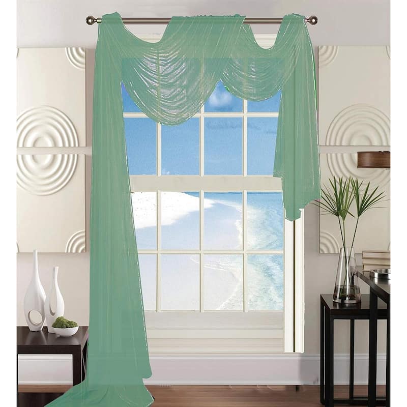 Elegant Comfort Beautiful Window Panel Curtain Sheer Voile Scarf 55" X 216" - 55" x 216" - 55" x 216"