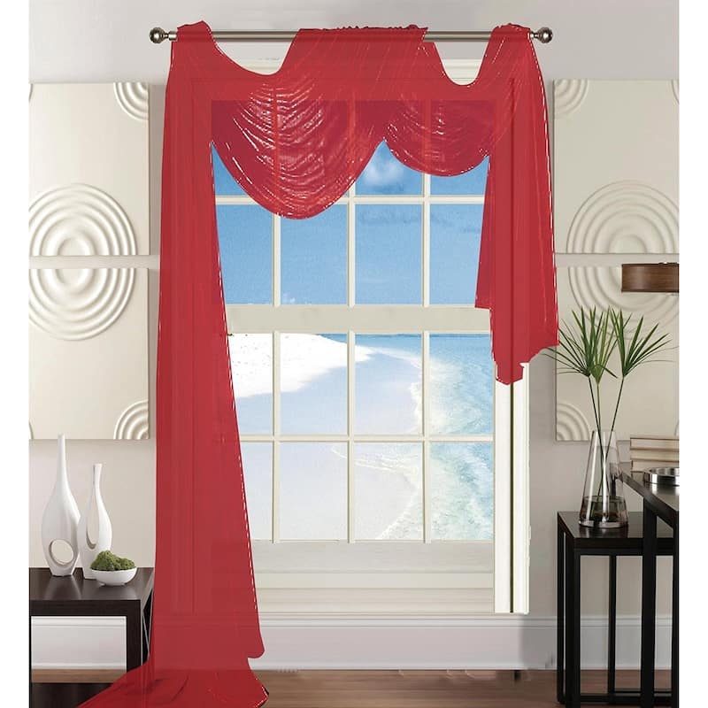 Elegant Comfort Beautiful Window Panel Curtain Sheer Voile Scarf 55" X 216" - 55" x 216" - 55" x 216"