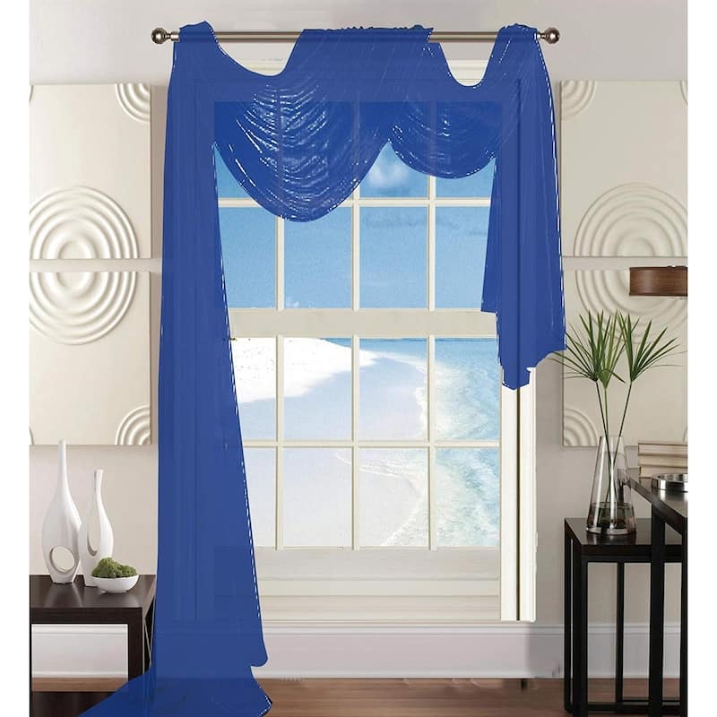 Elegant Comfort Beautiful Window Panel Curtain Sheer Voile Scarf 55" X 216" - 55" x 216" - 55" x 216"