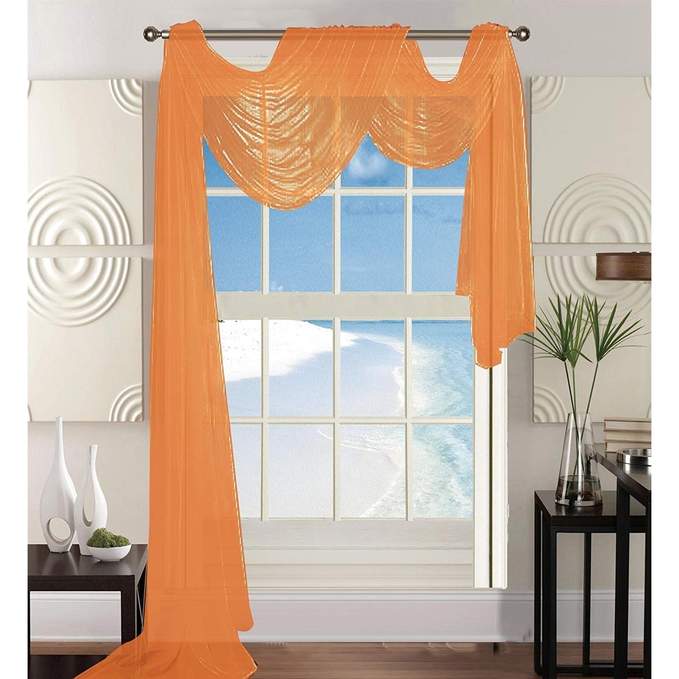 orange window scarf