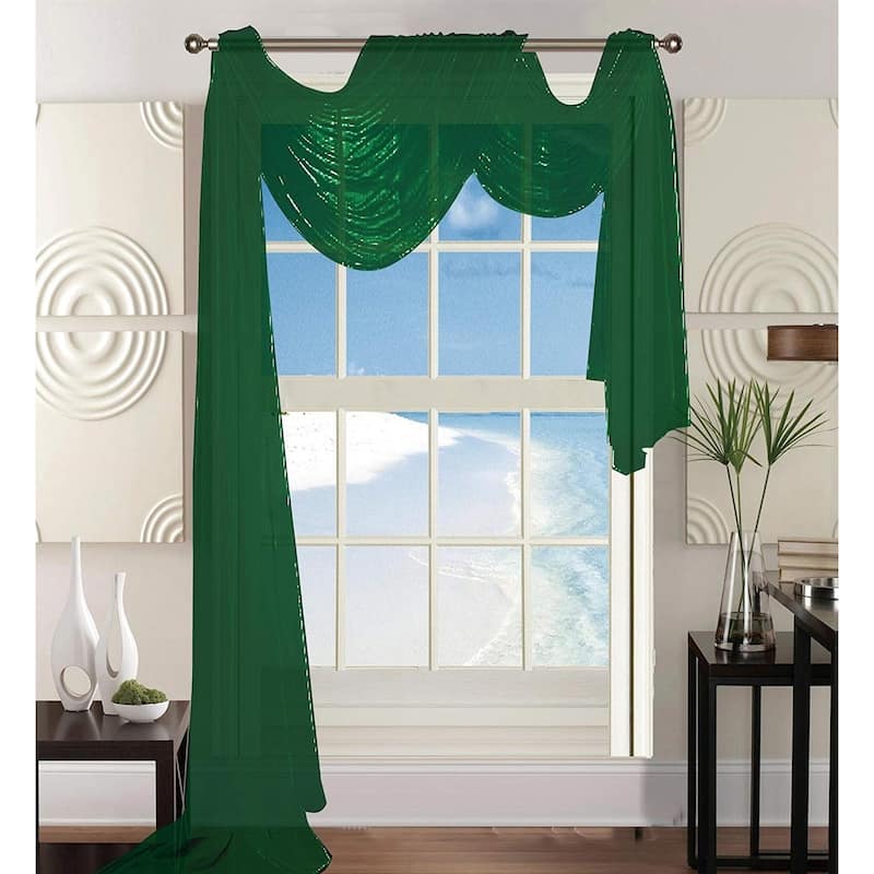 Elegant Comfort Beautiful Window Panel Curtain Sheer Voile Scarf 55" X 216" - 55" x 216" - 55" x 216"