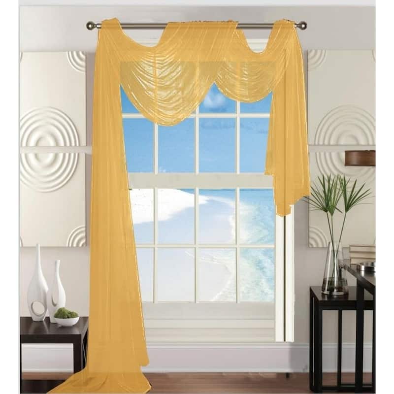 Elegant Comfort Beautiful Window Panel Curtain Sheer Voile Scarf 55" X 216" - 55" x 216" - 55" x 216"