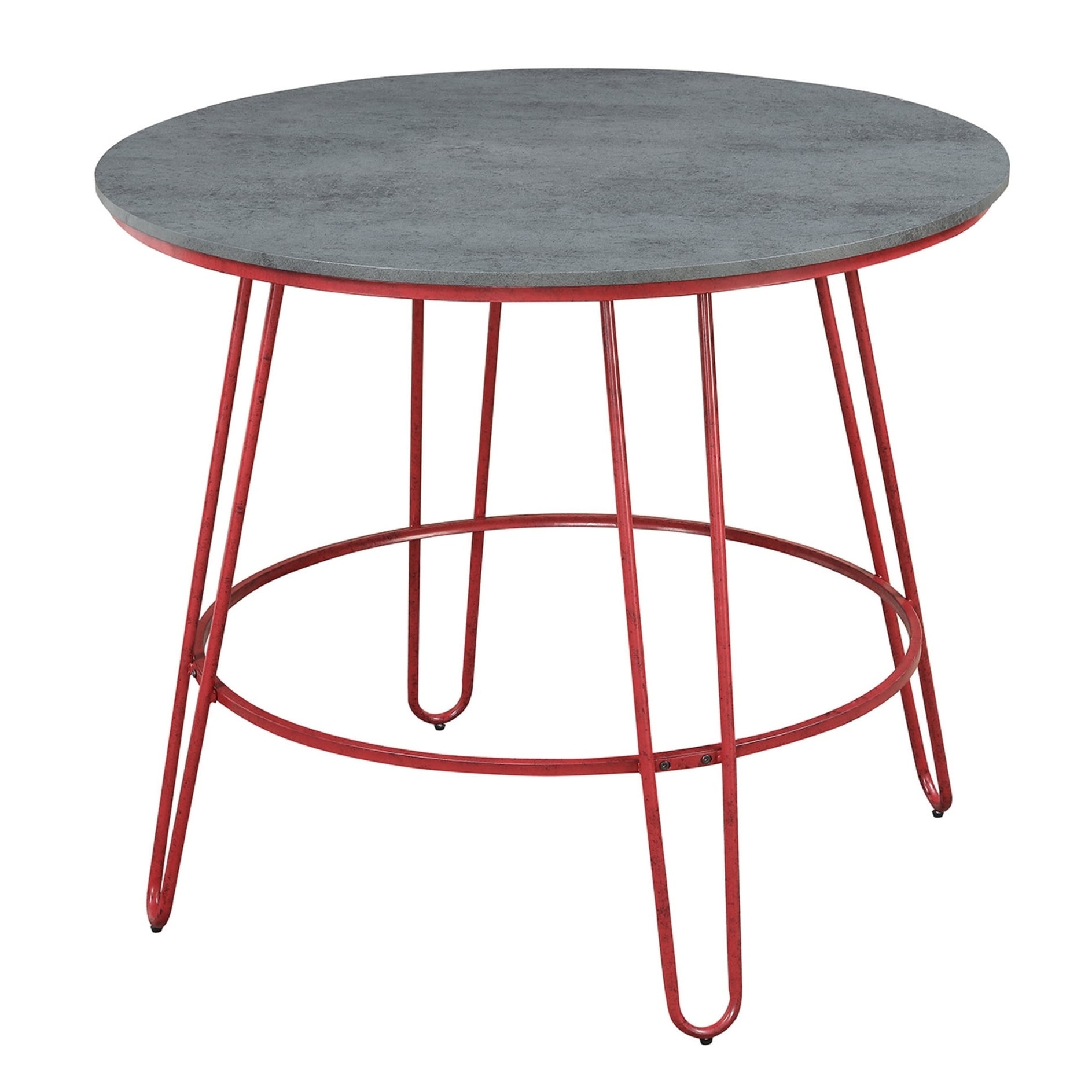 Emerald Home Langston Barn Red And Smokey Gray Round Pub Height Dining Table With Top Metal Legs Emerald Home Langston Barn Red And Smokey Gray Round Pub Height Dining Table With Top Metal Legs