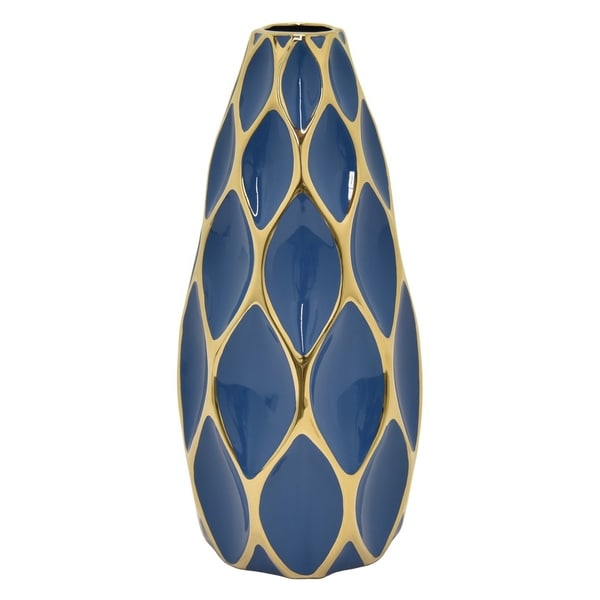 Three Hands Porcelain Vase - Blue & Gold