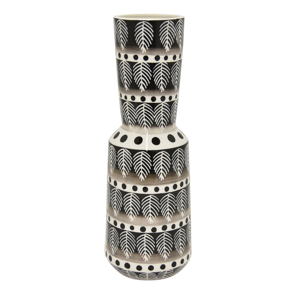 Three Hands Porcelain Vase - Black & White