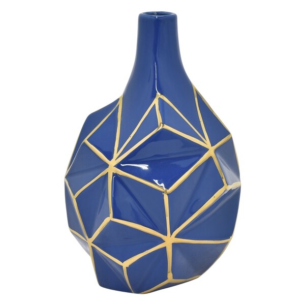 Three Hands Porcelain Vase - Blue & Gold