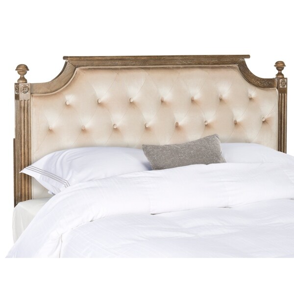 Safavieh Bedding Rustic Wood Beige Tufted Velvet Full size Headboard