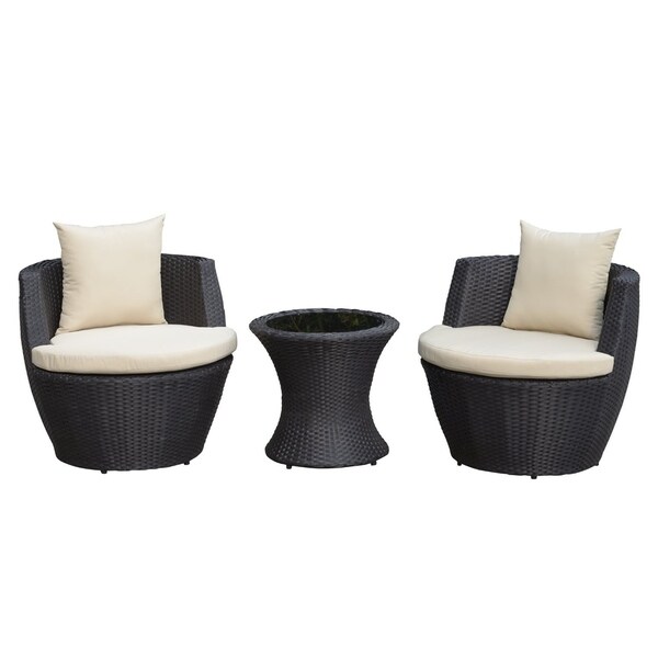 Shop Outsunny Outdoor 3 Piece Patio Rattan Nesting Chair ...