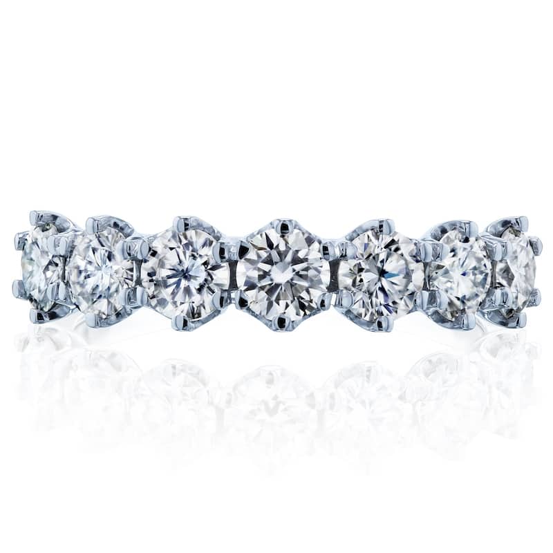 Annello by Kobelli 14k Gold 1 1/10ct TGW 7-Stone Prong Set Moissanite Ring (GH/VS)