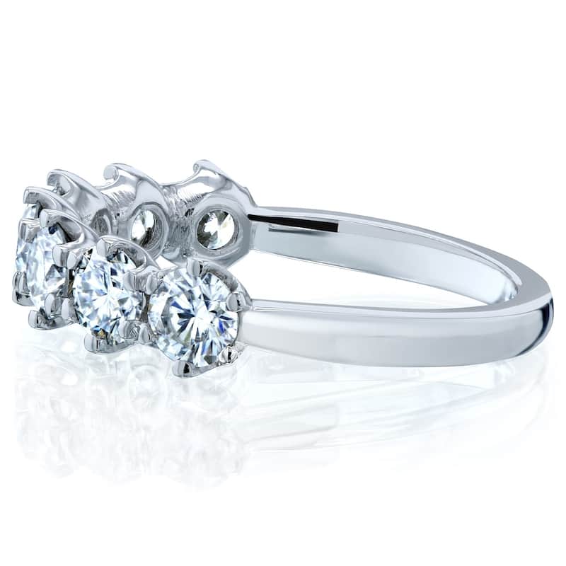 Annello by Kobelli 14k Gold 1 1/10ct TGW 7-Stone Prong Set Moissanite Ring (GH/VS)