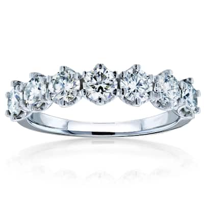 Annello by Kobelli 14k Gold 1 1/10ct TGW 7-Stone Prong Set Moissanite Ring (DEF/VS)