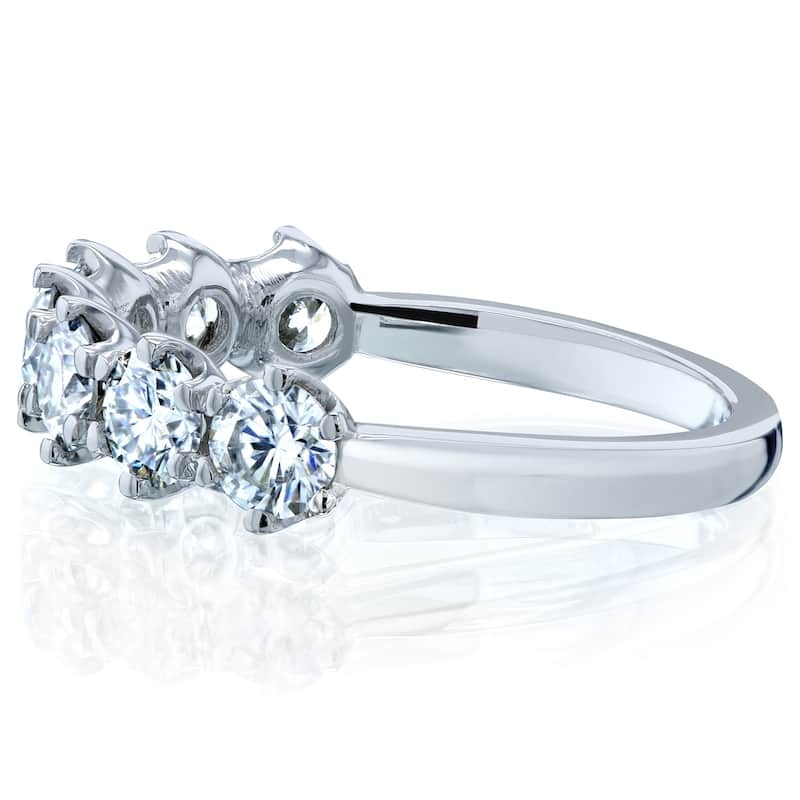 Annello by Kobelli 14k Gold 1 1/10ct TGW 7-Stone Prong Set Moissanite Ring (DEF/VS)