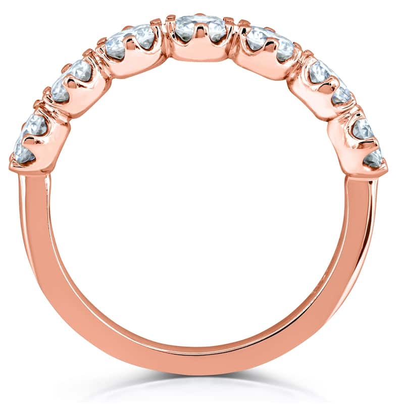 Annello by Kobelli 14k Gold 1 1/10ct TGW 7-Stone Prong Set Moissanite Ring (DEF/VS)