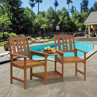 Furinno Tioman Outdoor Hardwood Jack & Jill Chair Set, FG17488