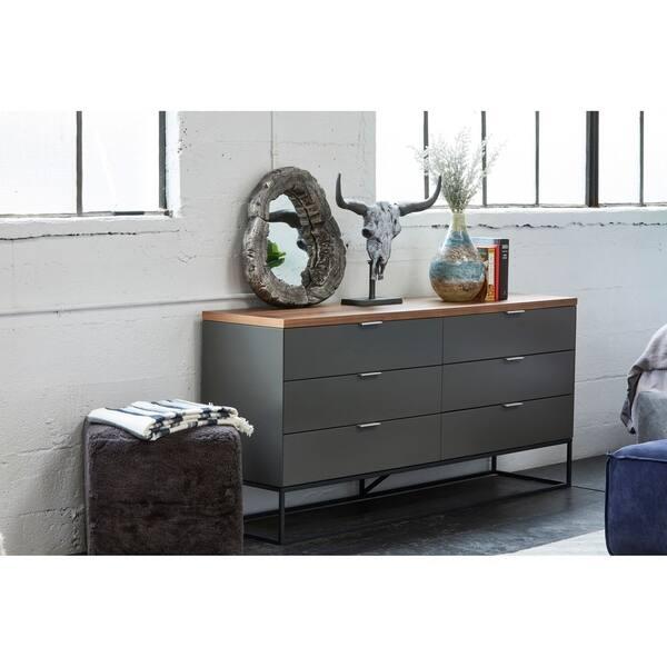 Shop Aurelle Home Larado Modern Grey Walnut 6 Drawer Dresser On