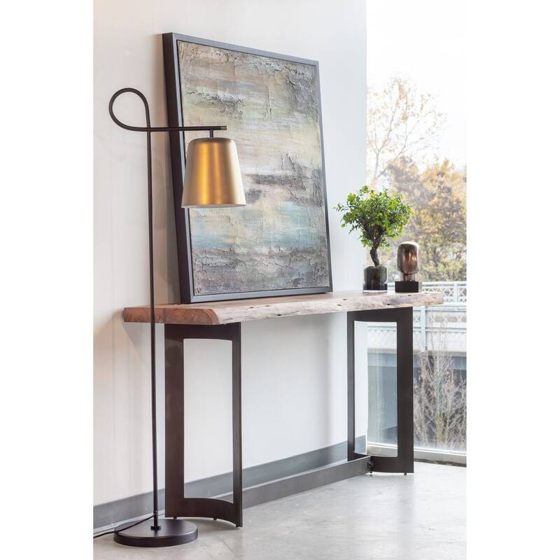 Aurelle Home Bennett Rustic Farmhouse Live Edge Console Table