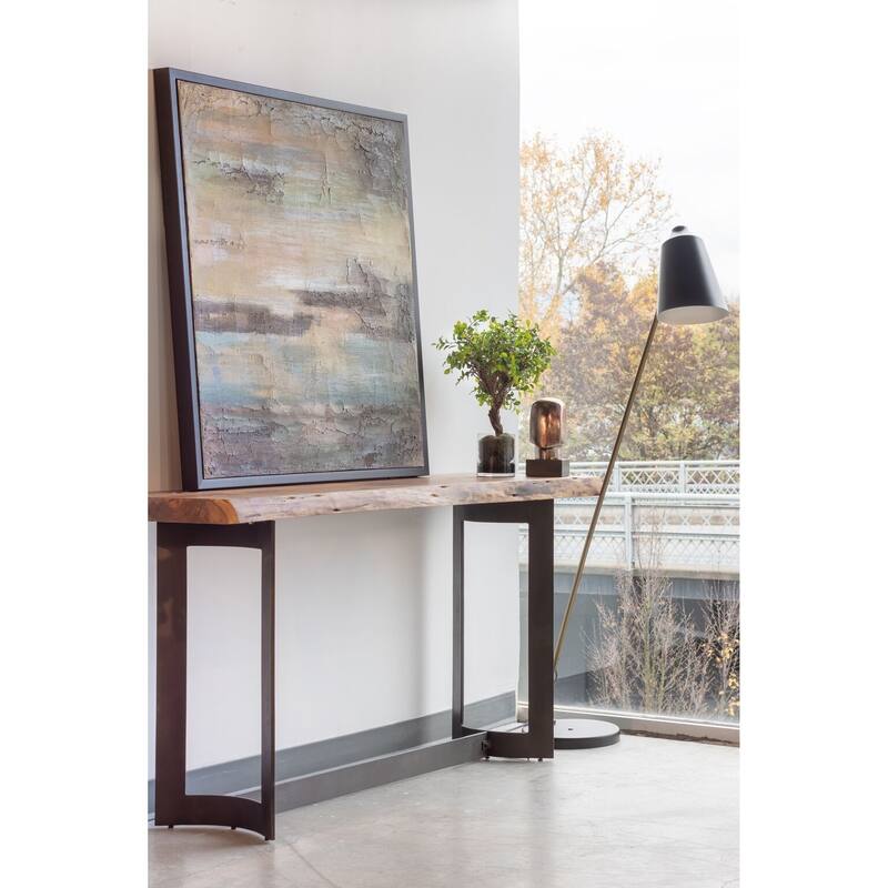 Aurelle Home Bennett Rustic Farmhouse Live Edge Console Table