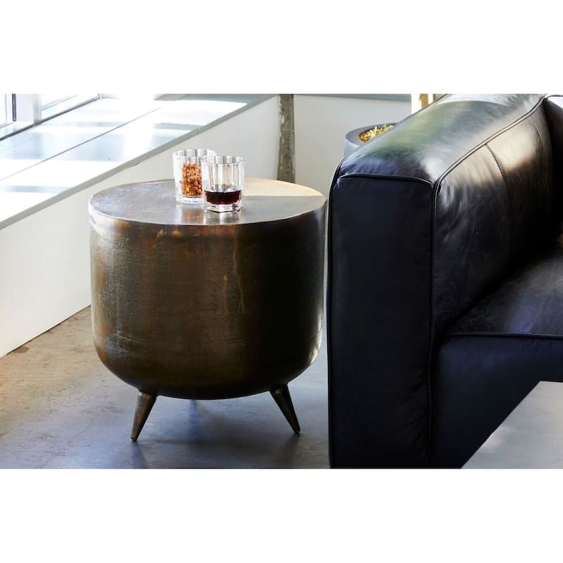 Aurelle Home Handcrafted Brass and Copper Accent Table