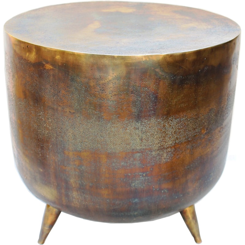 Aurelle Home Handcrafted Brass and Copper Accent Table